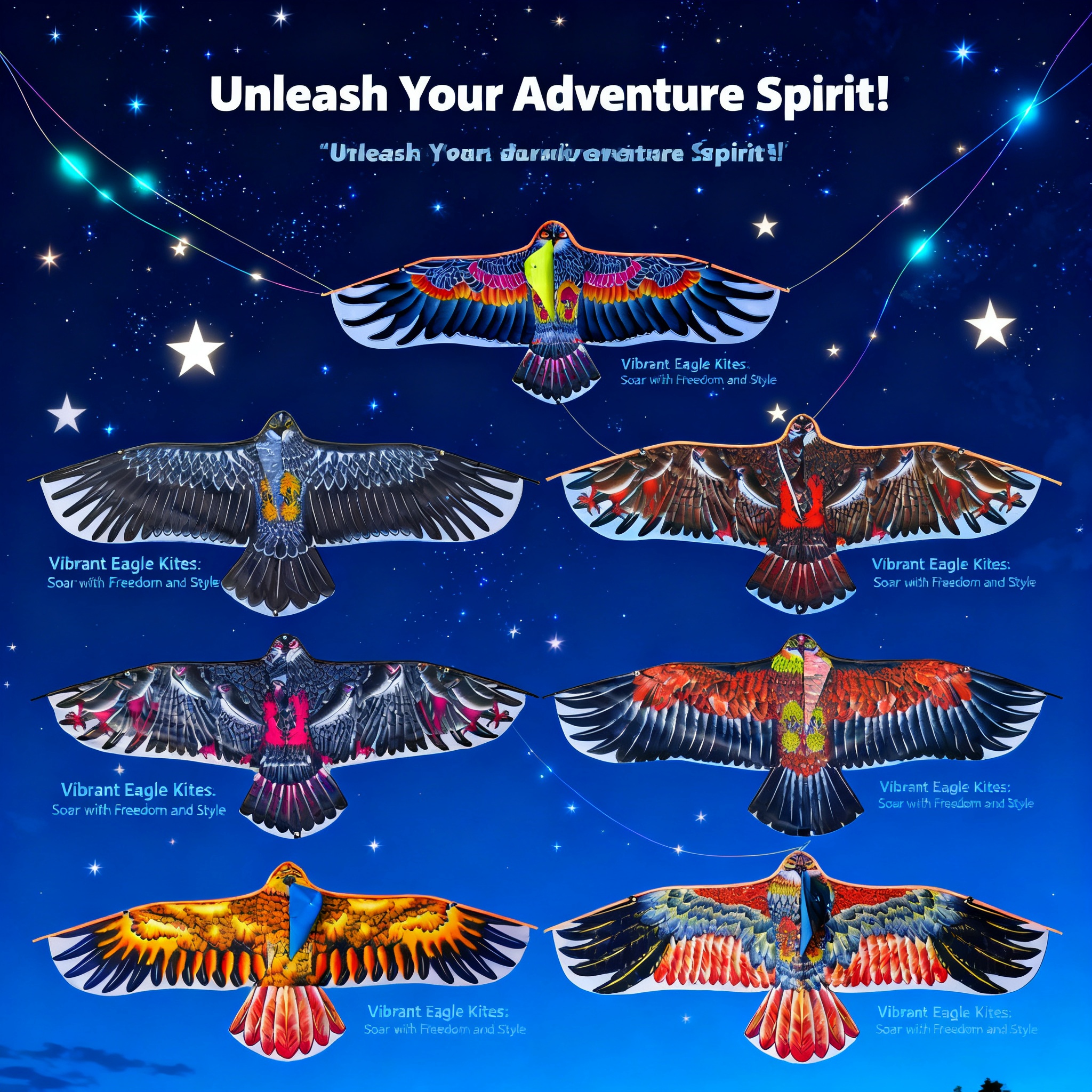 Kids Toys Usa - 1.1m Eagle Kite With 30m Kite