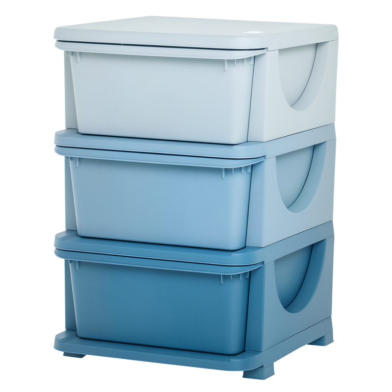 Qaba 3 Tier Kids Storage Unit, - Kids Toys Drawers ulasan dan harga