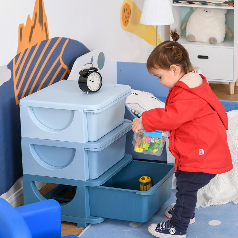 Qaba 3 Tier Kids Storage Unit, - Kids Toys Drawers ulasan dan harga
