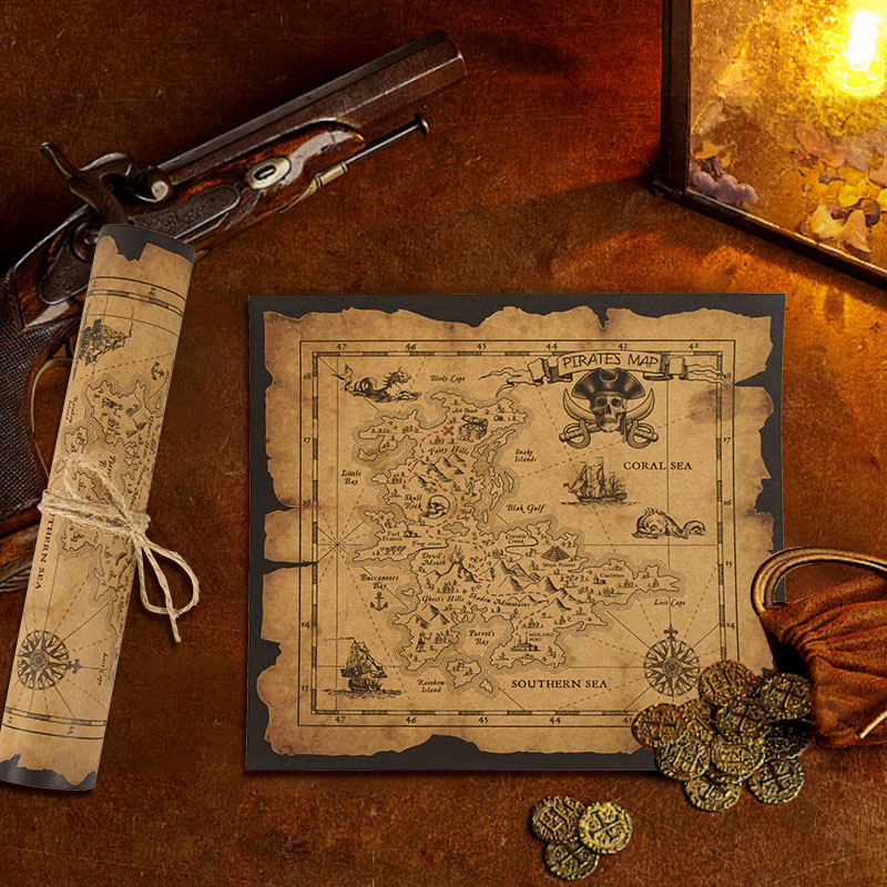 ！Pirate Adventure Treasure Map - Kids Toys Vintage ulasan dan harga