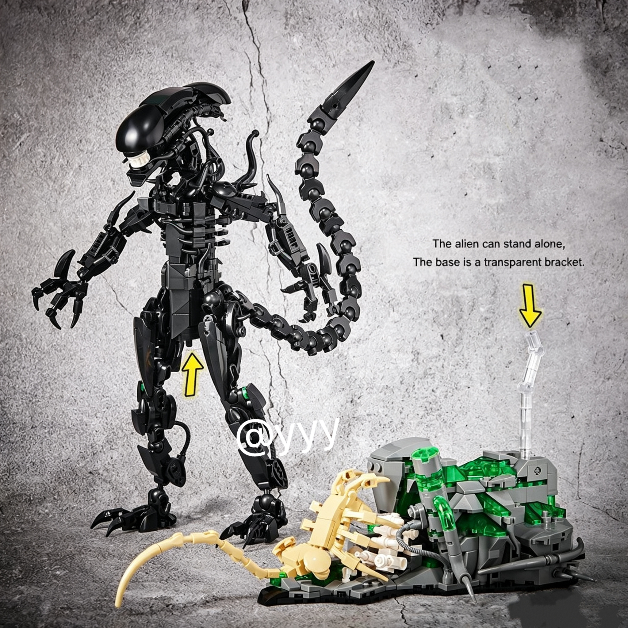 New/958PCS Black Alien Xenomor - Xenomorph Kids Toys ulasan dan harga