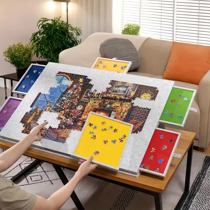Portable Jigsaw Puzzle Table f - Kids Toys Drawers ulasan dan harga