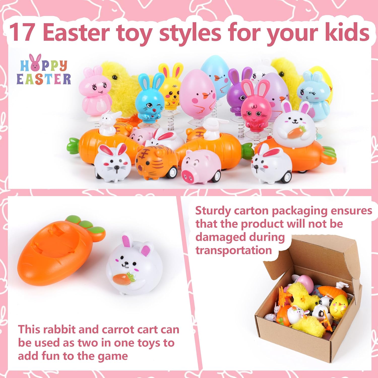 24 PCS Easter Jumping Popper a - Kids Toys Jumping Poppers ulasan dan harga