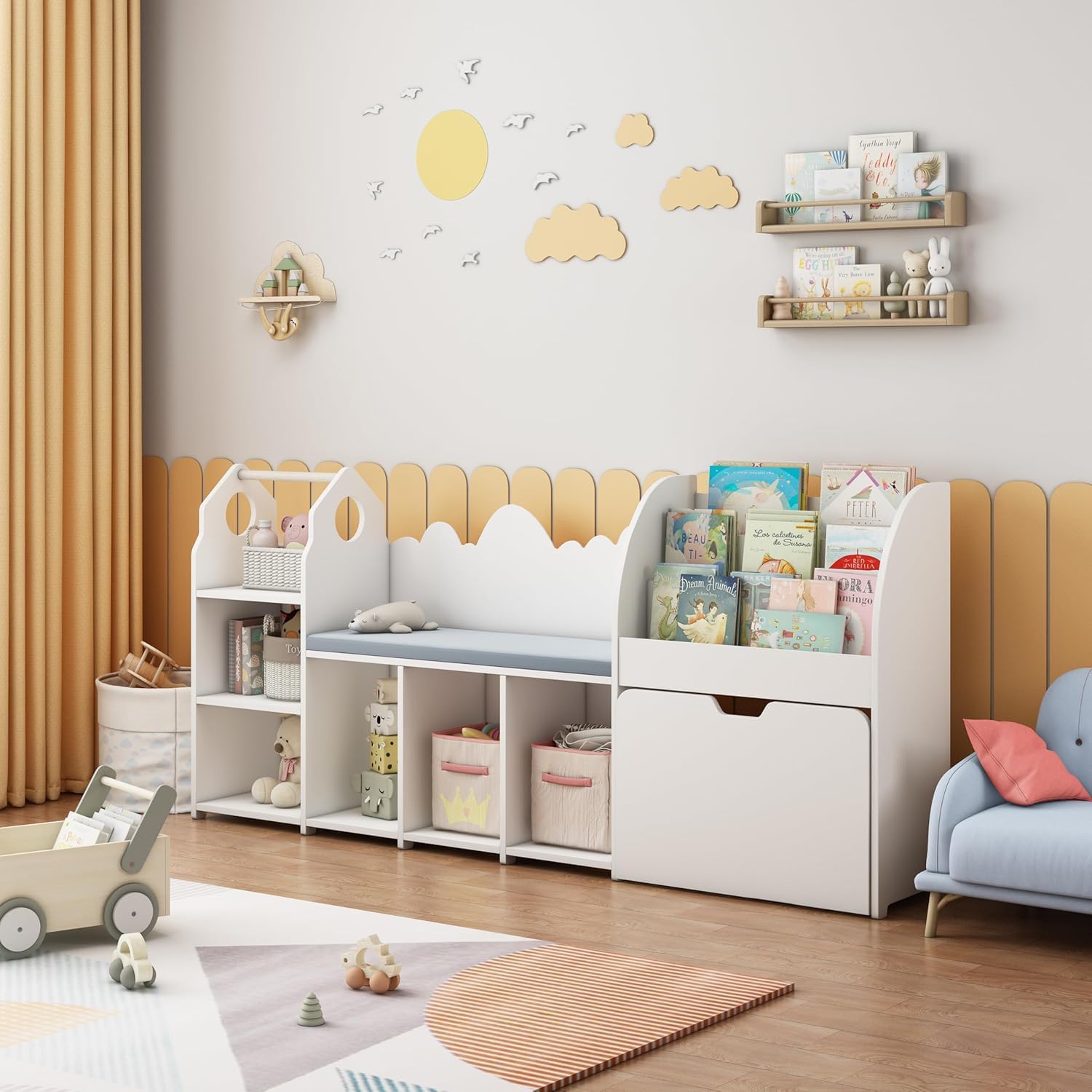 Kids Reading Nook With Bench C - Kids Toys Drawers ulasan dan harga