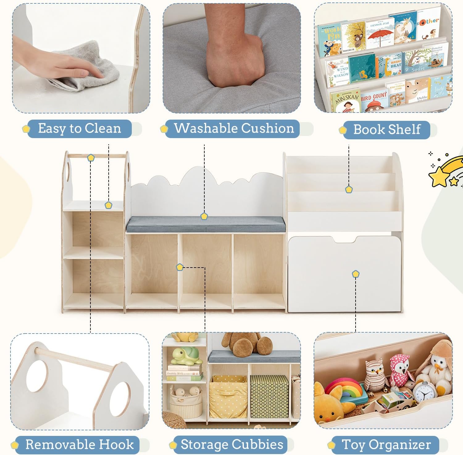 Kids Reading Nook With Bench C - Kids Toys Drawers ulasan dan harga