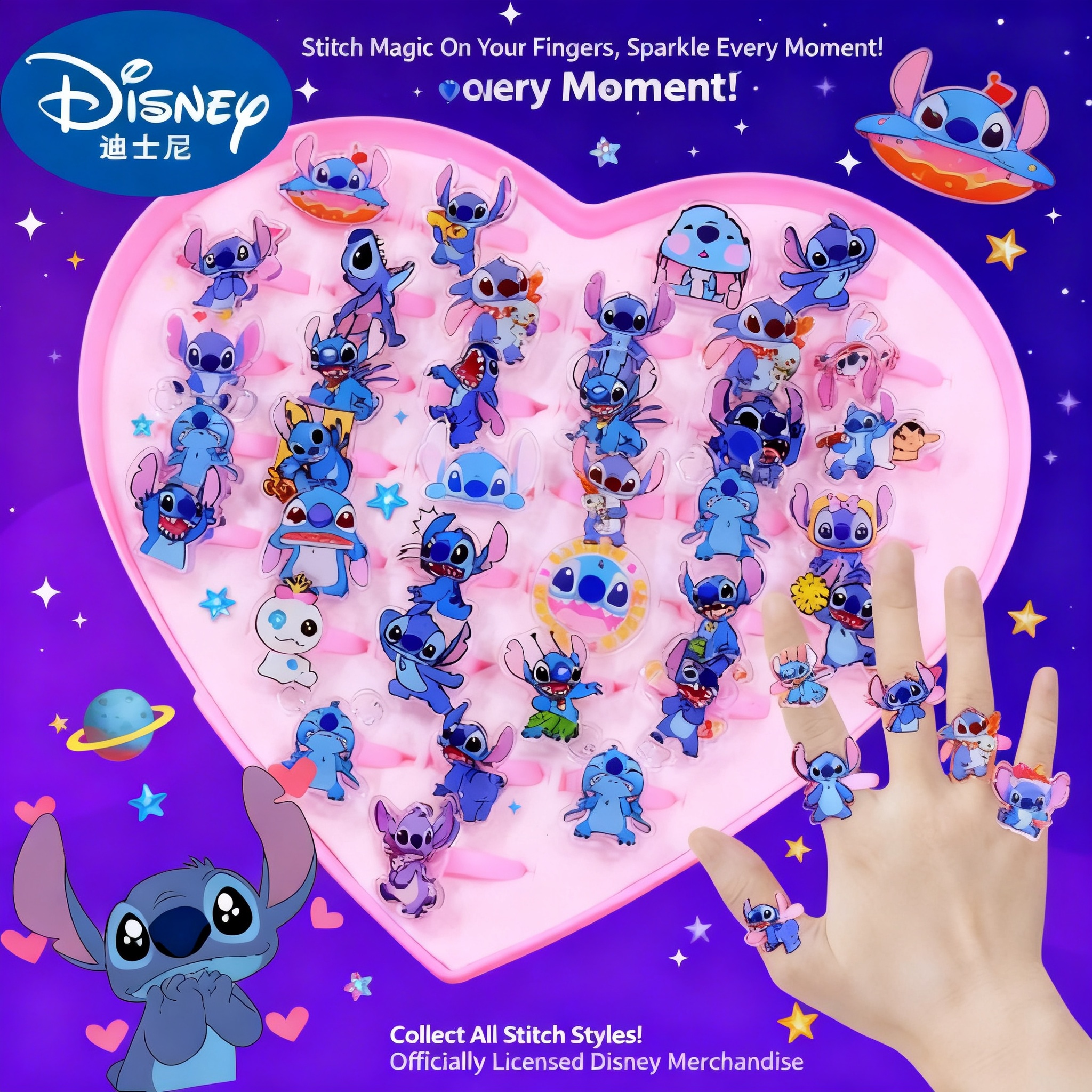 Stitch Acrylic Ring 10/20pcs K - Kids Toys Usa ulasan dan harga