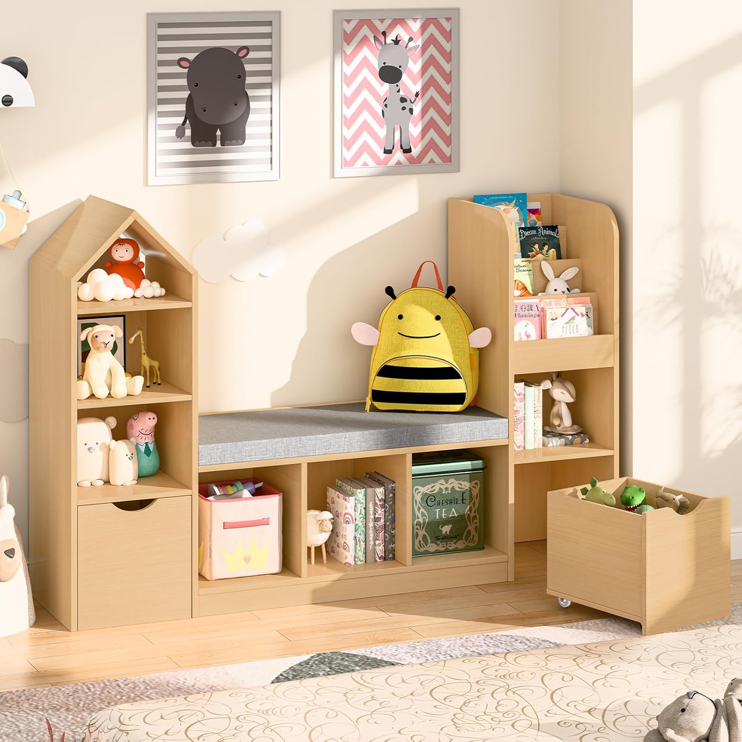 55.12’’Kids Bookshelf with Rea - Kids Toys Drawers ulasan dan harga