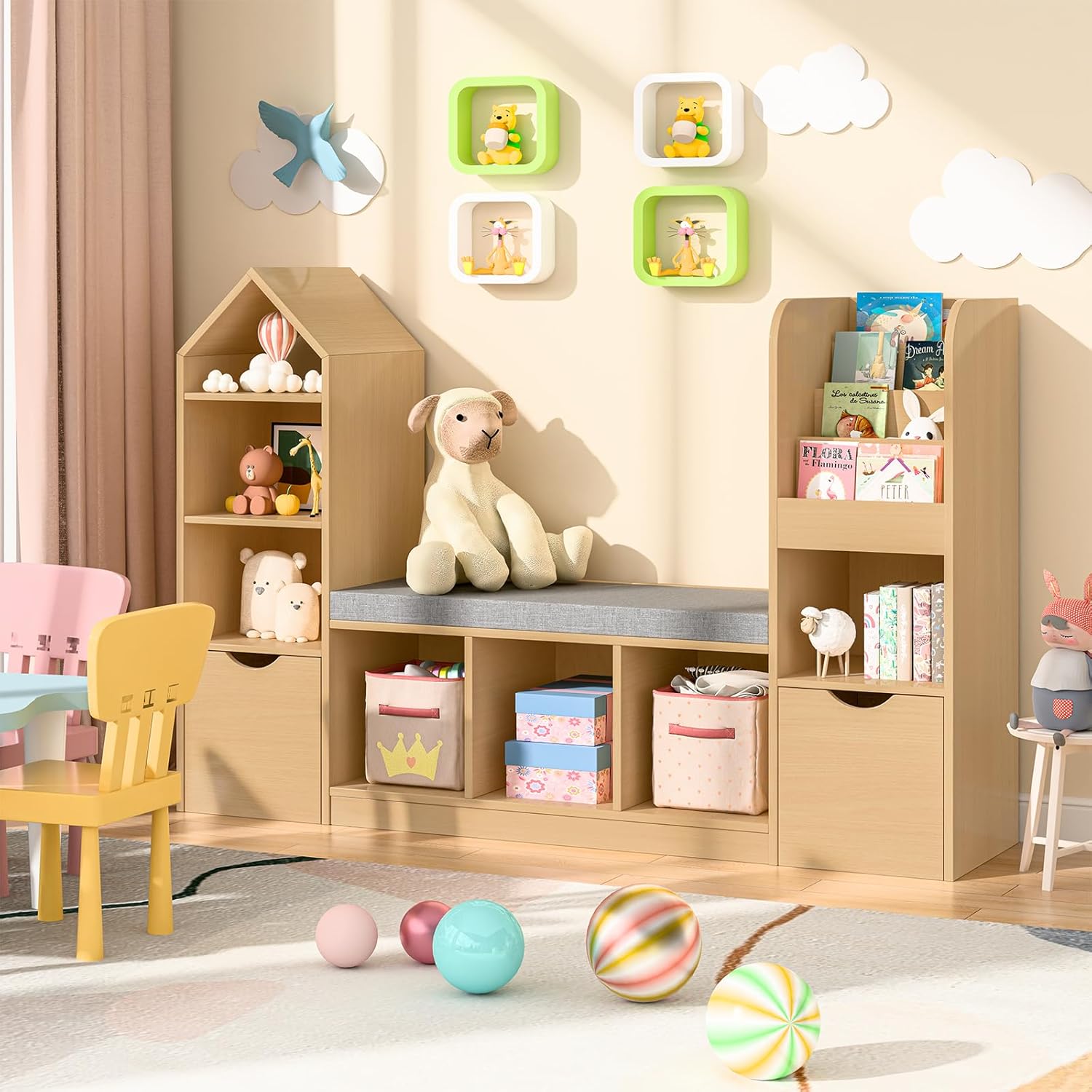55.12’’Kids Bookshelf with Rea - Kids Toys Drawers ulasan dan harga