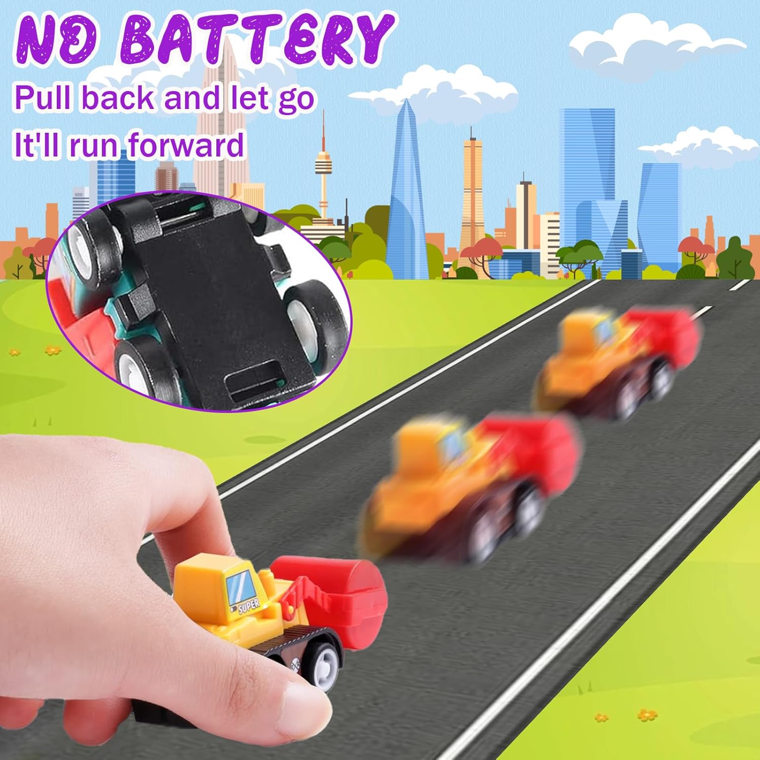 12pcs Pull Back Cars Truck Veh - Kids Y Toys ulasan dan harga