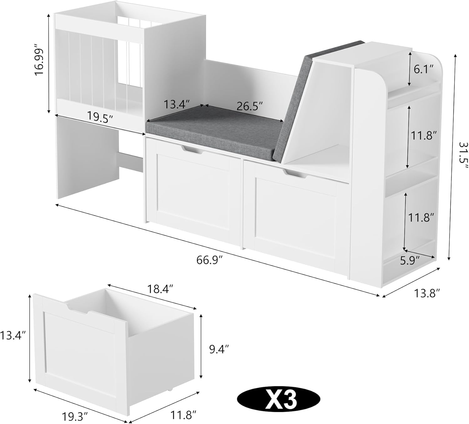 Kids Wooden Toy Storage Organi - Kids Toys Drawers ulasan dan harga