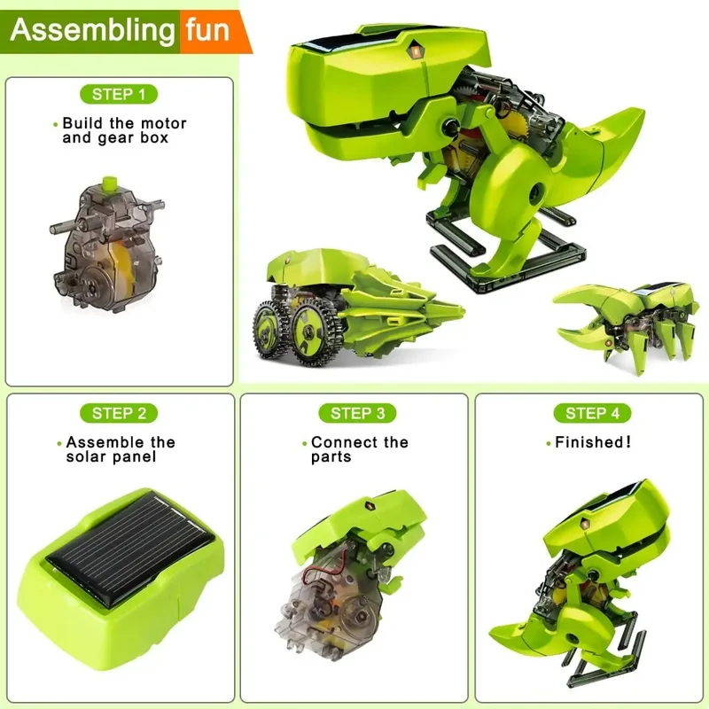 3-in-1 Solar Robot Kit, Dinosa - Kids Toys Under $10 ulasan dan harga