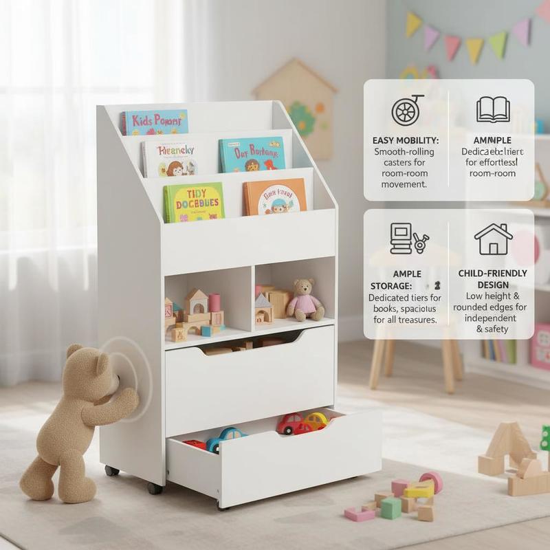 Kids Bookshelf, Toy Organiser, - Kids Toys Drawers ulasan dan harga